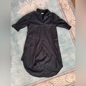 Nordstrom Black Short-Sleeve Shirt Dress